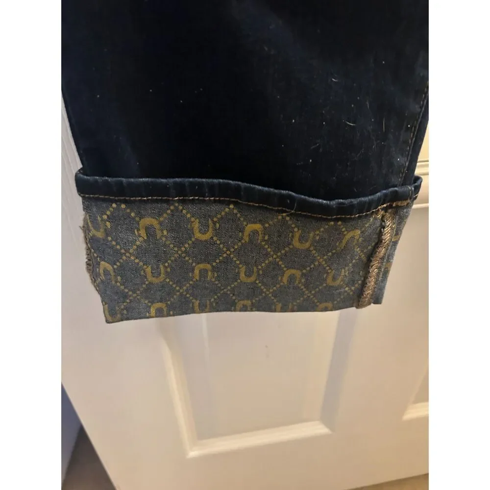 True Religion Becca Cuff Logo Jeans Oak Wash Size 28 Mid Rise Straight NWT $164 - Picture 6 of 8